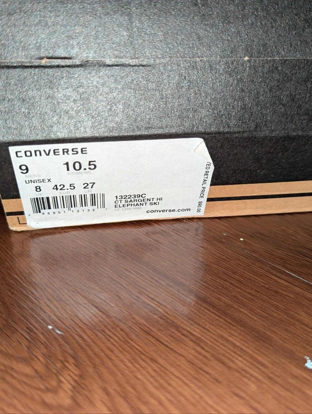 Converse CT Sargent Hi, Elephant Skin Black, Men's 9